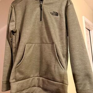 The North Face Men's half Zip-Up Gray Sweater Sherpa lined